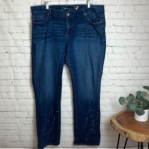 Seven7 Dark Wash Paint Splatter Jeans